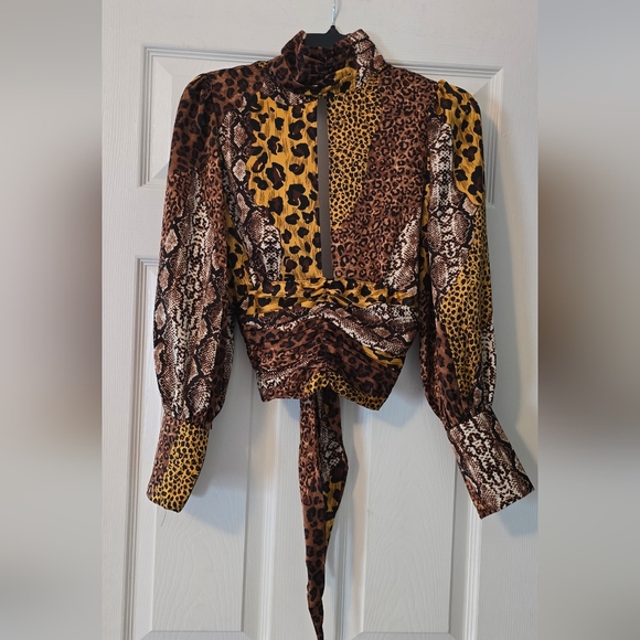 Animal Print Women's Backless Top - Picture 1 of 3